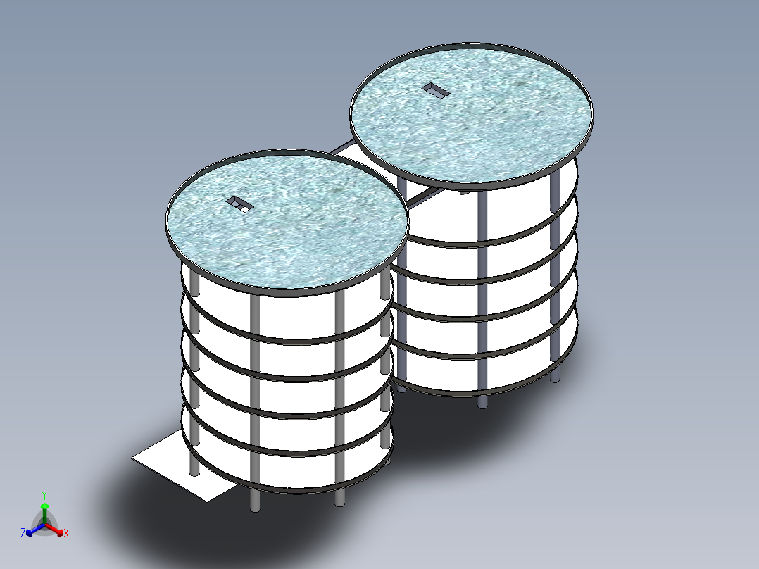 停车棚 停车楼 (10)正等轴测图