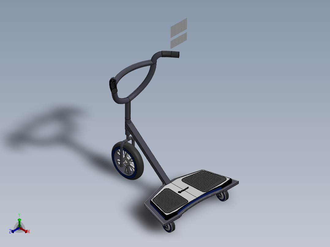 剃刀滑板车三轮车--sw正等轴测图