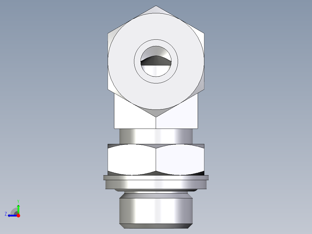 卡套式工业通用硬管接头EO_Adjustable_Locknut_elbow_WEE10ZSRCF右视图