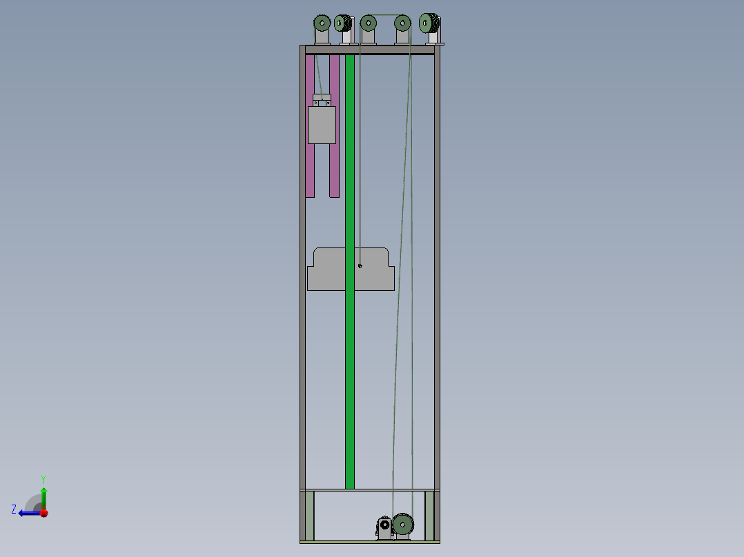 垂直升降类立体停车库的提升装置【含图和文档】右视图