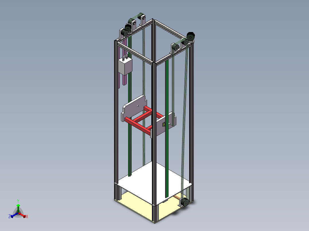 垂直升降类立体停车库的提升装置【含图和文档】正等轴测图