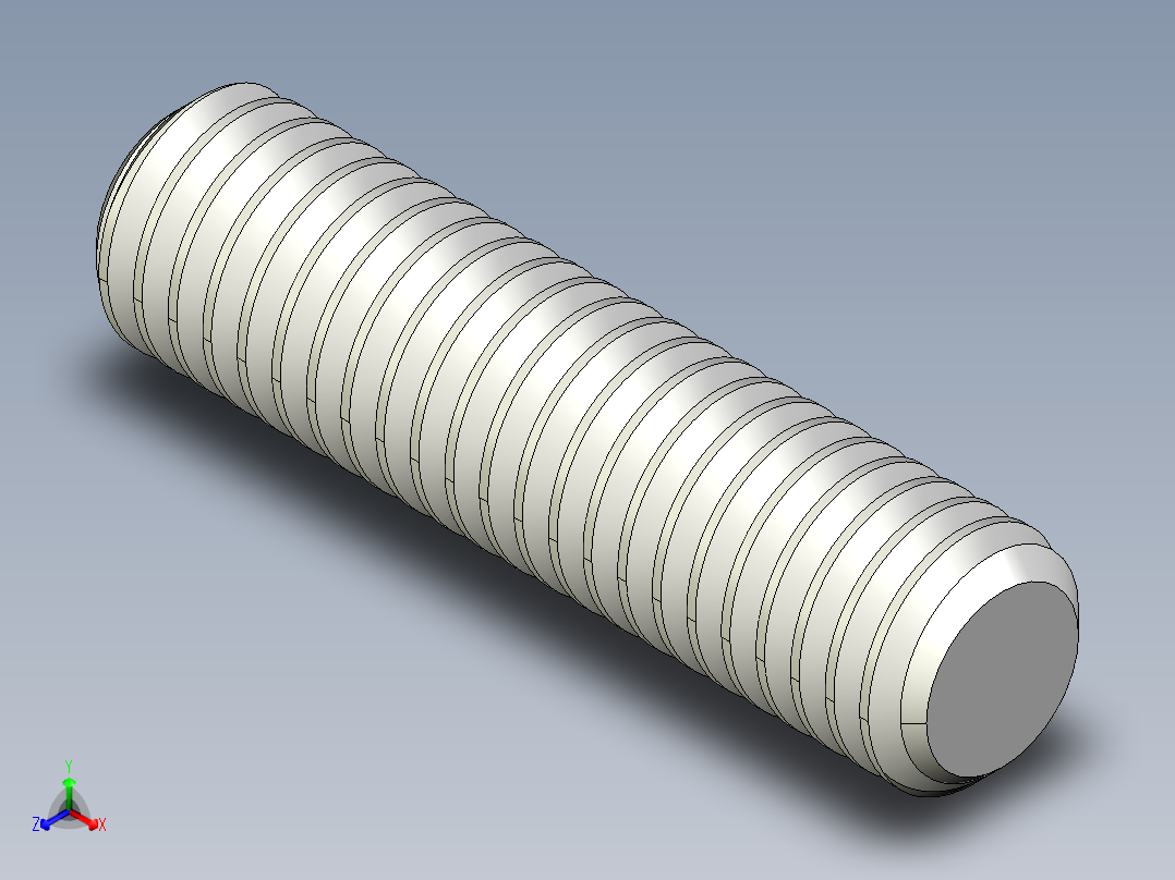 DIN 913-ISO 4026 固定螺钉-M3 L=12.STEP正等轴测图