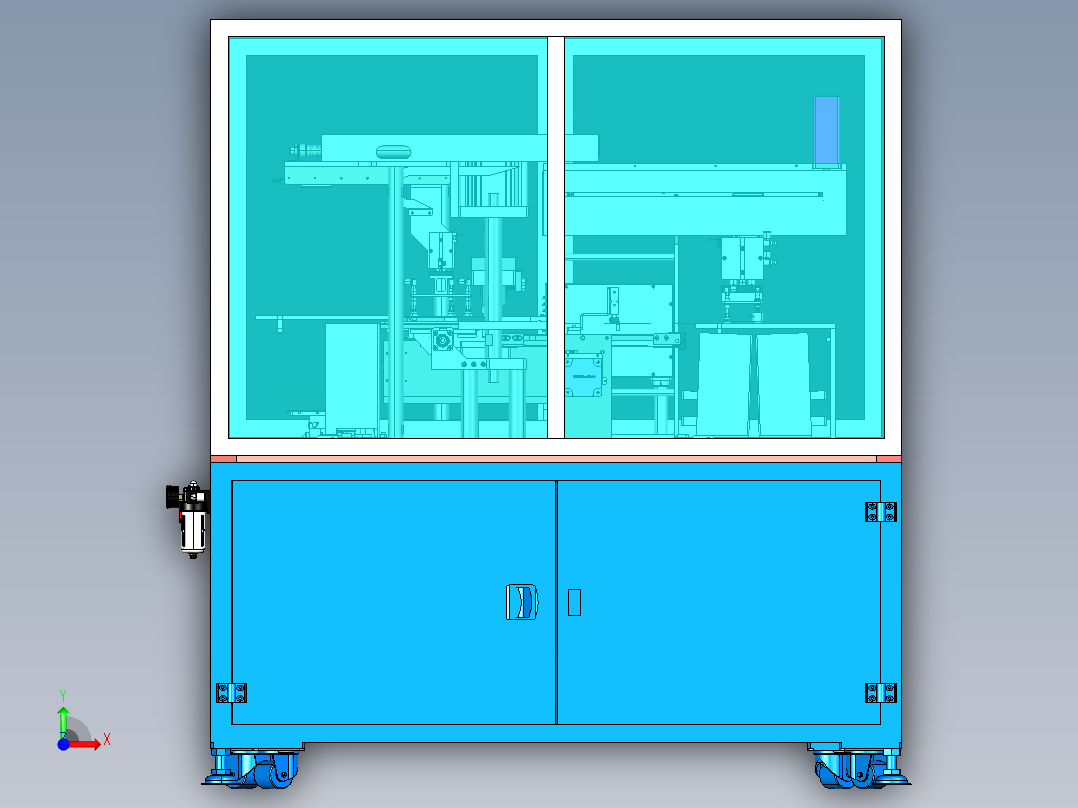 锂电池裁片机catia前视图