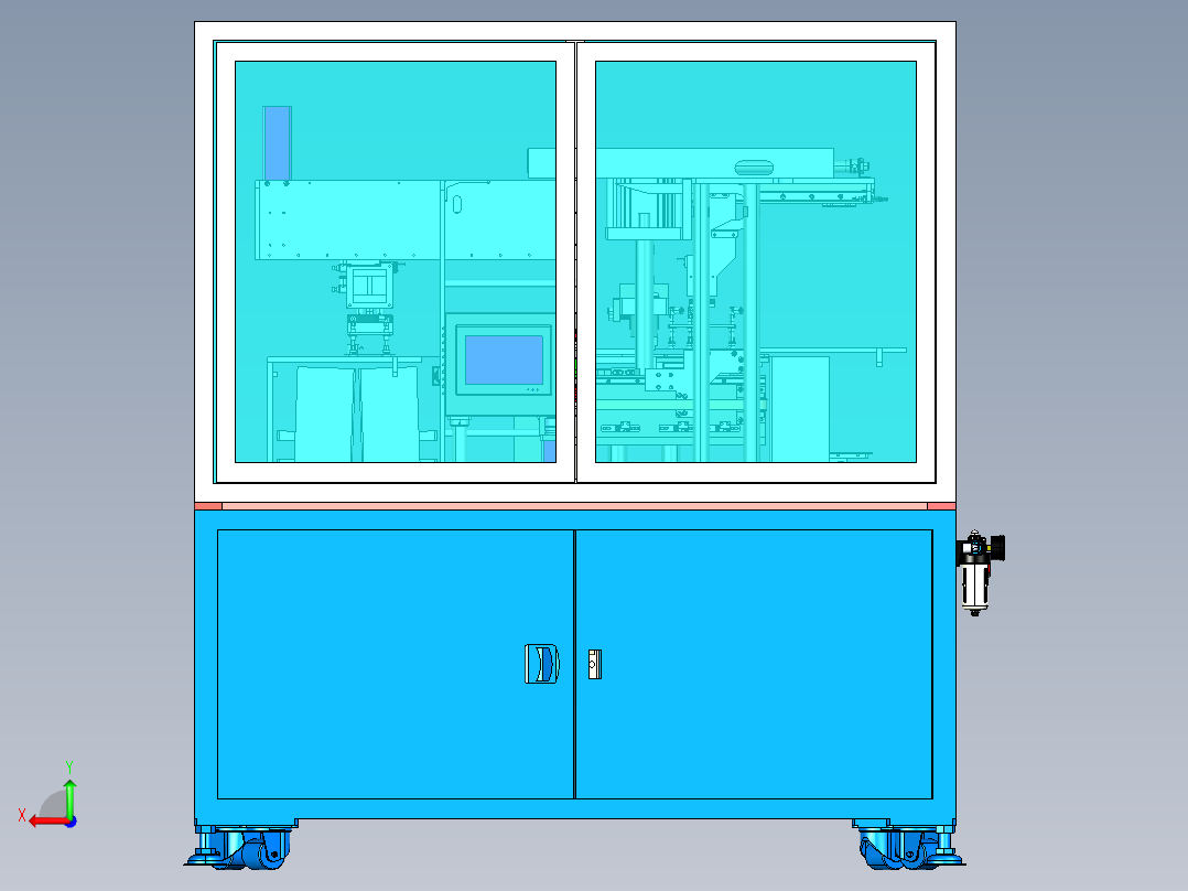 锂电池裁片机catia后视图