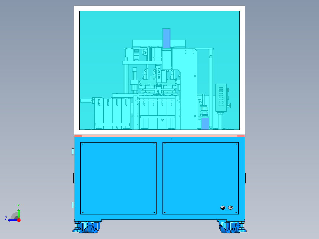 锂电池裁片机catia右视图