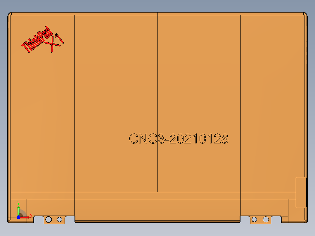 金属外壳铣LOGO字符编程程序模型前视图