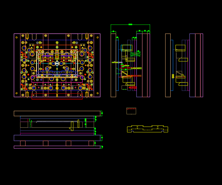 3C类电脑外壳侧堆缩口模具设计图