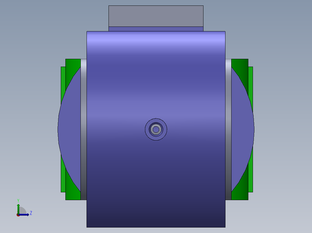 A0002481-焊接型液压缸（带前后端安装法兰）100x50x389 毫米左视图