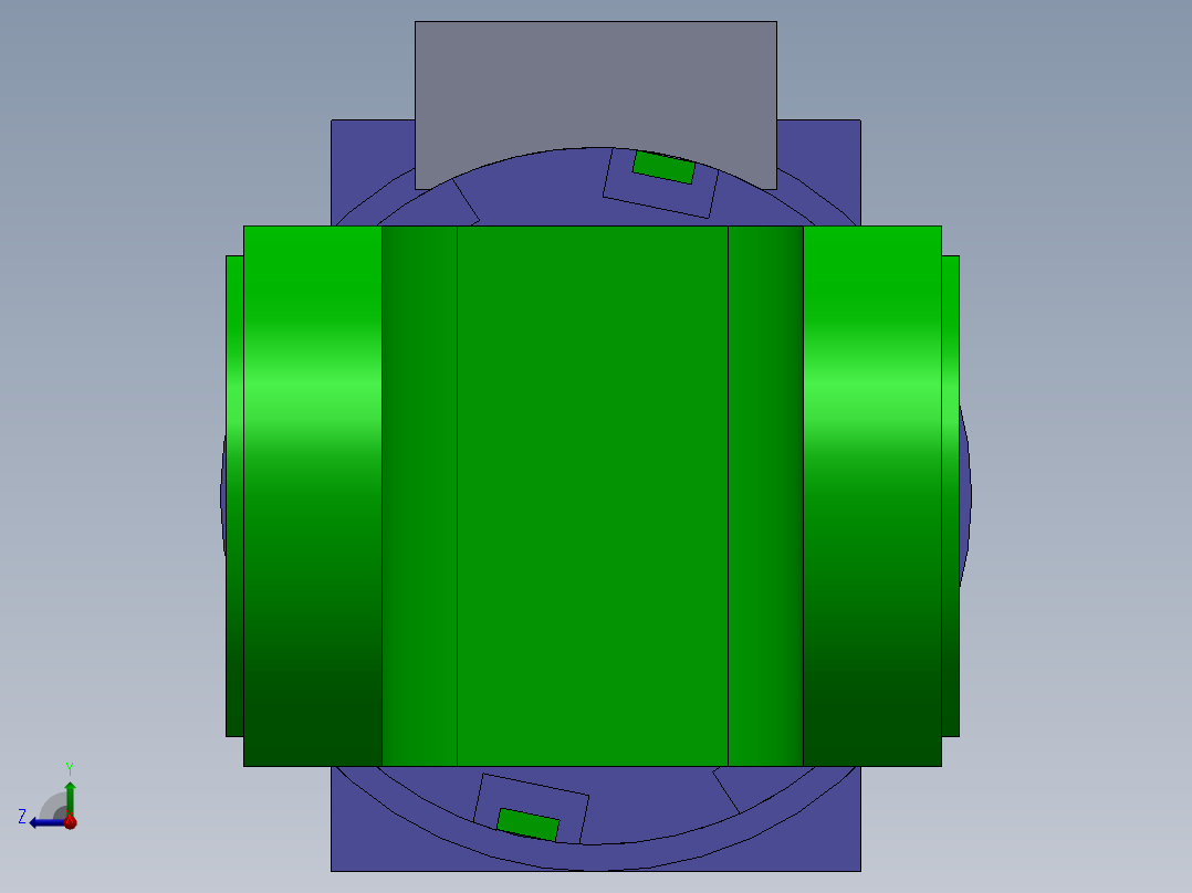 A0002481-焊接型液压缸（带前后端安装法兰）100x50x389 毫米右视图