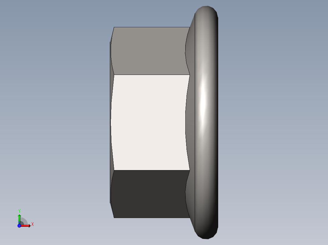 GB／T6177．1-2000 六角法兰面螺母A级M10前视图
