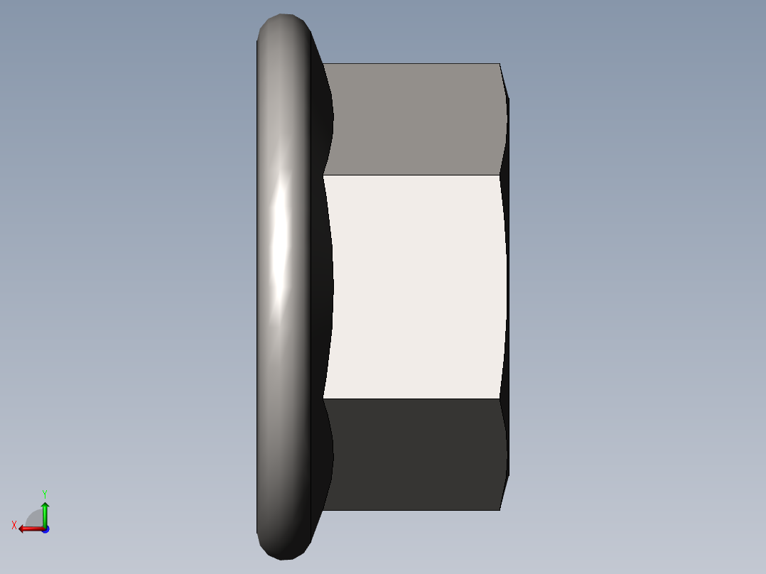GB／T6177．1-2000 六角法兰面螺母A级M10后视图