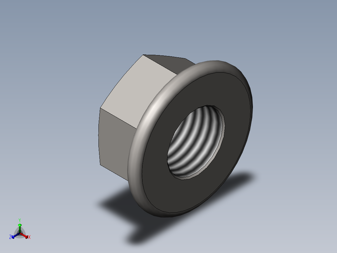 GB／T6177．1-2000 六角法兰面螺母A级M10正等轴测图