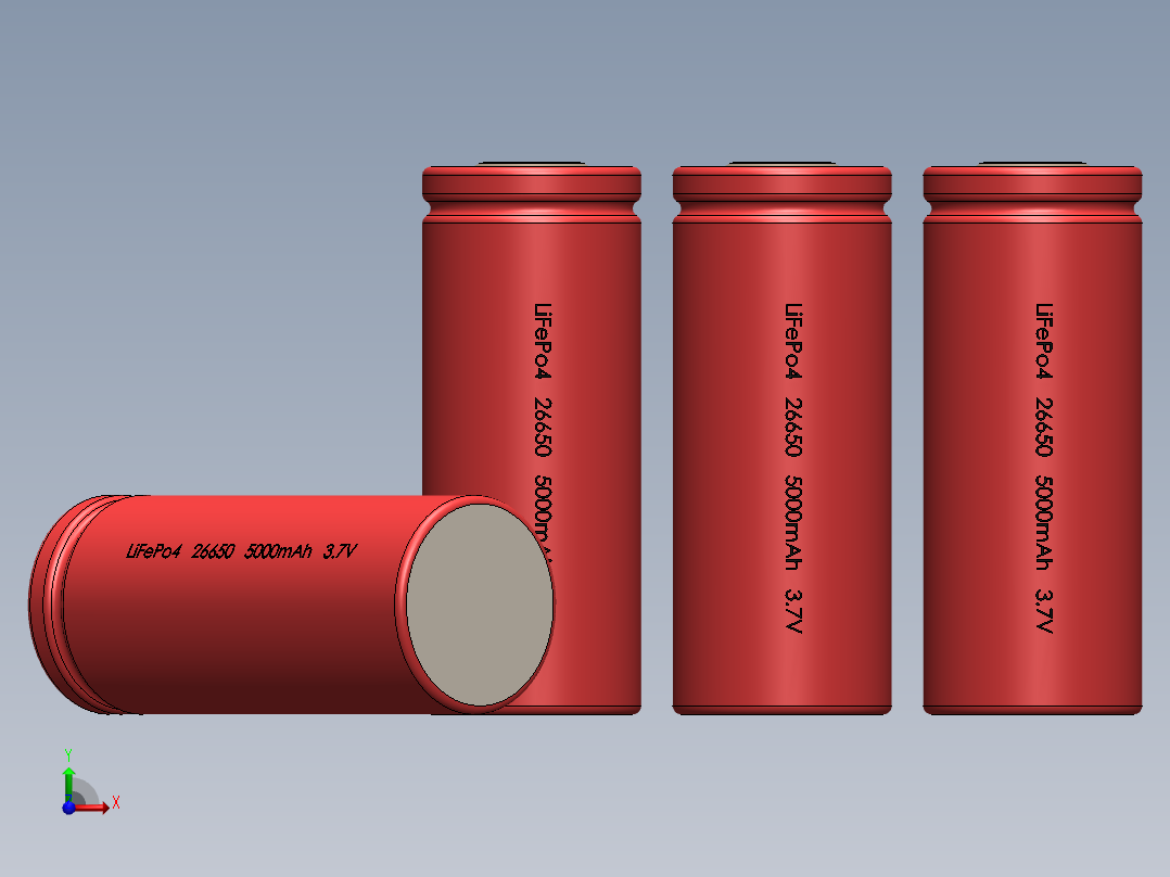 电池仓、电池(22)前视图