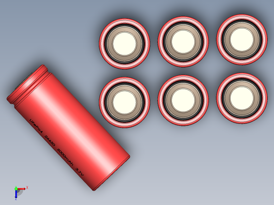 电池仓、电池(22)俯视图