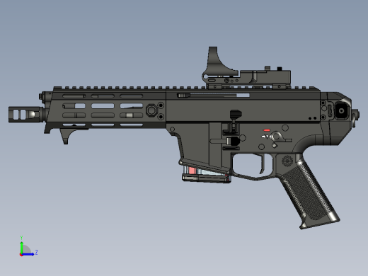 手枪左轮冲锋枪老式狙击步枪设计3D图纸wz-2022-perun-pistol STP左视缩略图