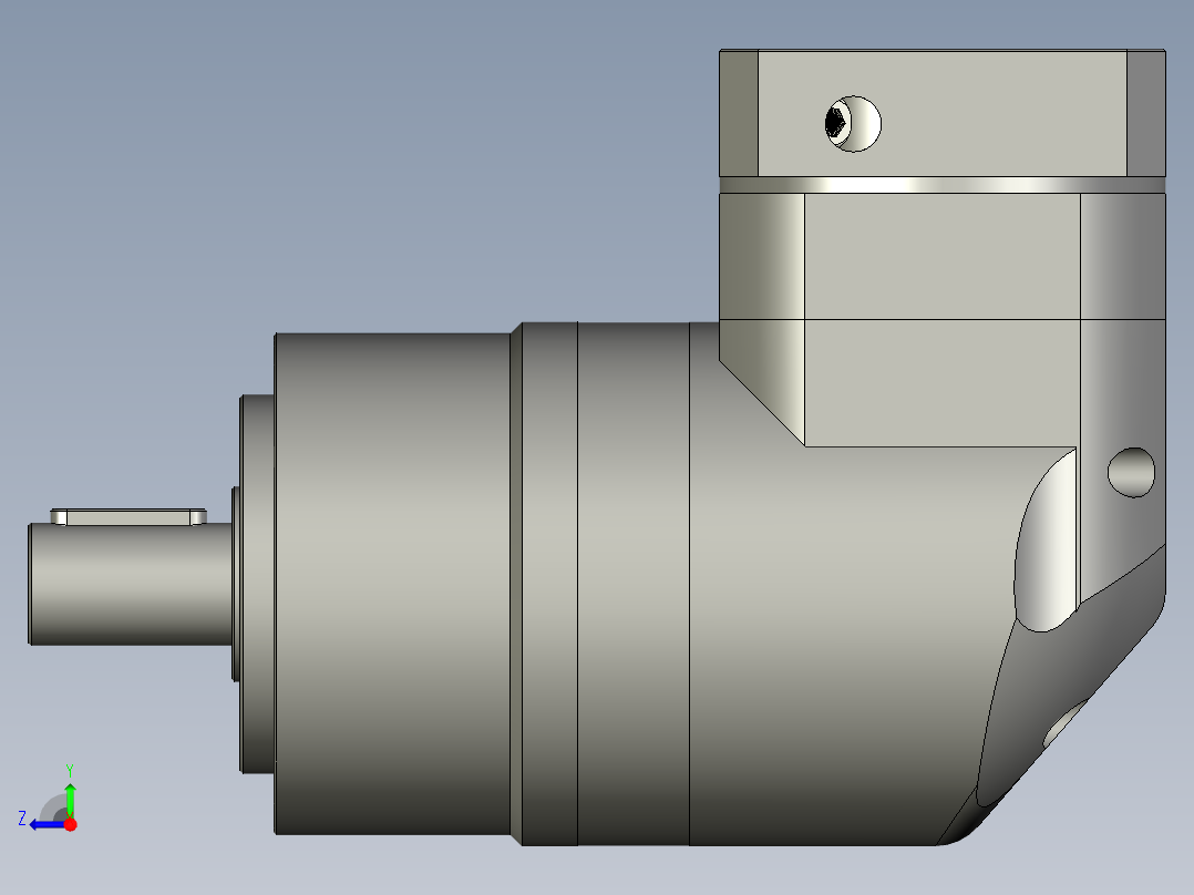ZLR090-L1直角行星减速机ZLR090D-L1-5-S2-P2-19-70-90-M5-45_ZLR090D-L1-(320)-S2-P2-19-70-90-M5-45右视图
