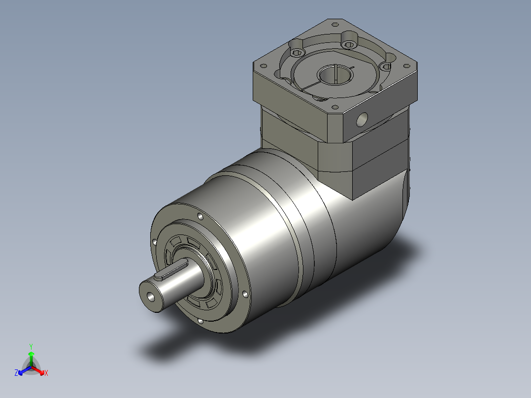ZLR090-L1直角行星减速机ZLR090D-L1-5-S2-P2-19-70-90-M5-45_ZLR090D-L1-(320)-S2-P2-19-70-90-M5-45正等轴测图