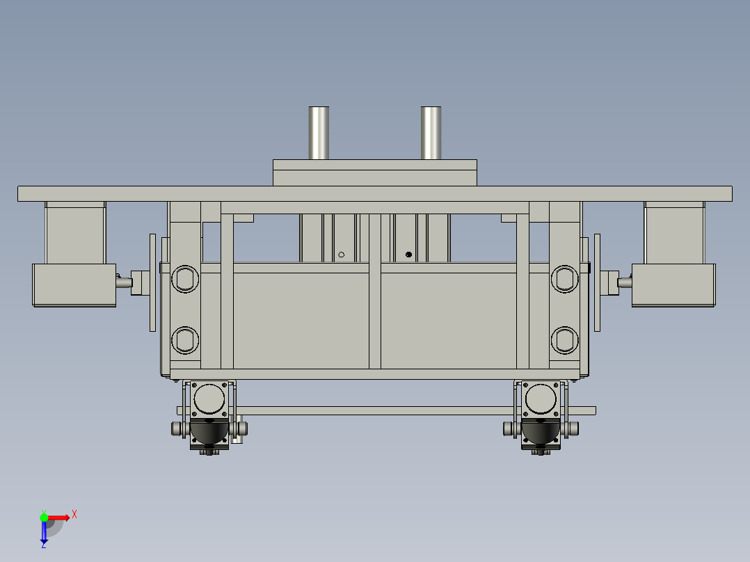 箱体固定装配俯视图