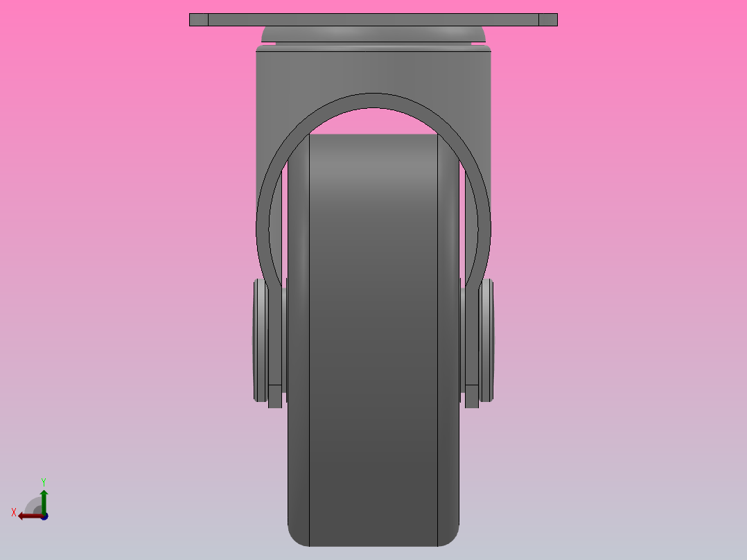 Z07-01-040-205G轻型轮[Z07-01-065-205G]脚轮后视图