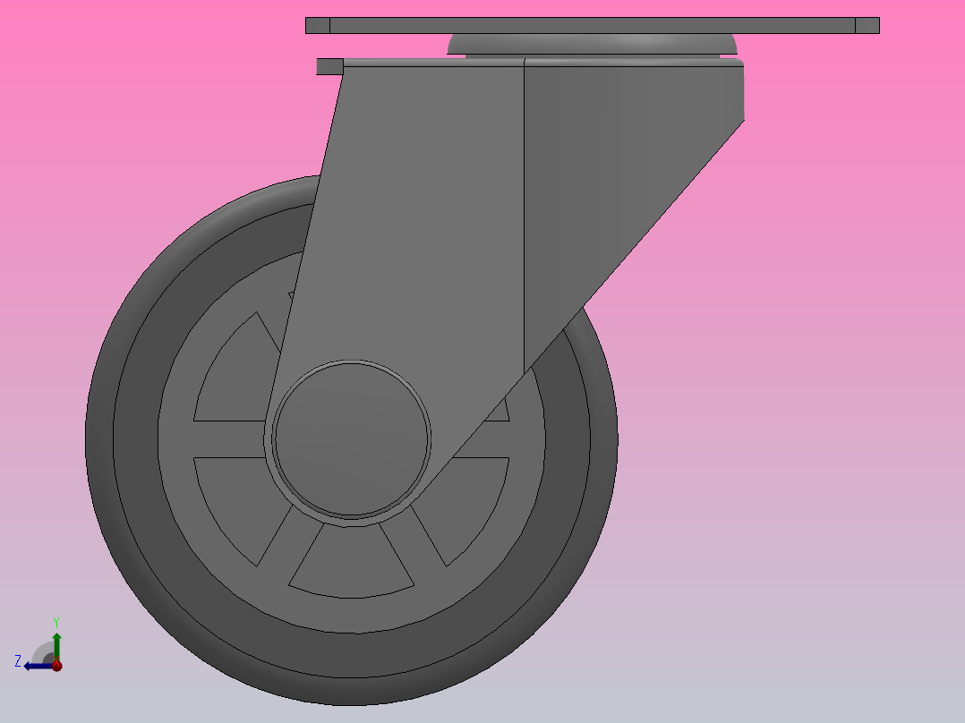 Z07-01-040-205G轻型轮[Z07-01-065-205G]脚轮右视图