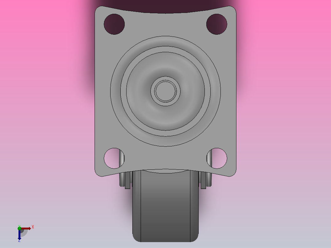 Z07-01-040-205G轻型轮[Z07-01-065-205G]脚轮俯视图