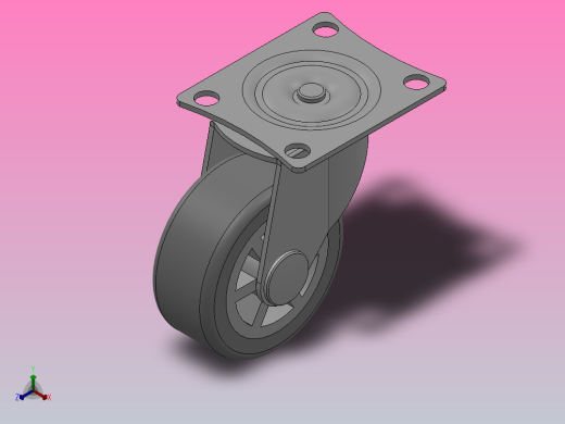 Z07-01-040-205G轻型轮[Z07-01-065-205G]脚轮正等轴测缩略图