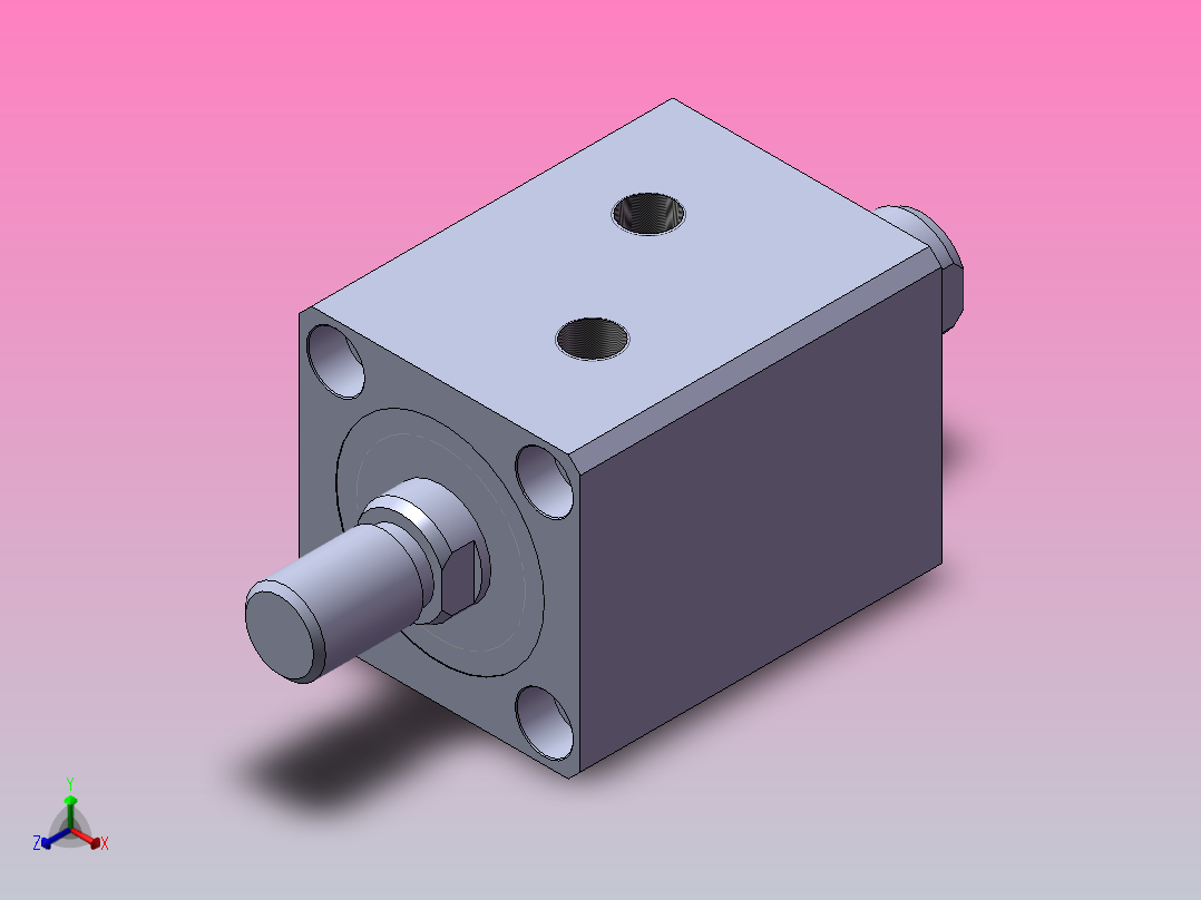 佑嘉欣油缸MPJ.D-40-20-外牙正等轴测图