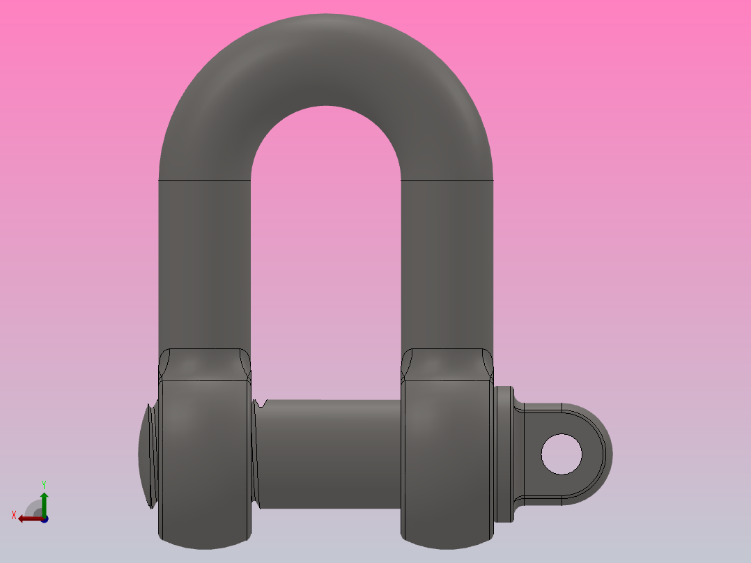 2T D提升卸扣和销后视图