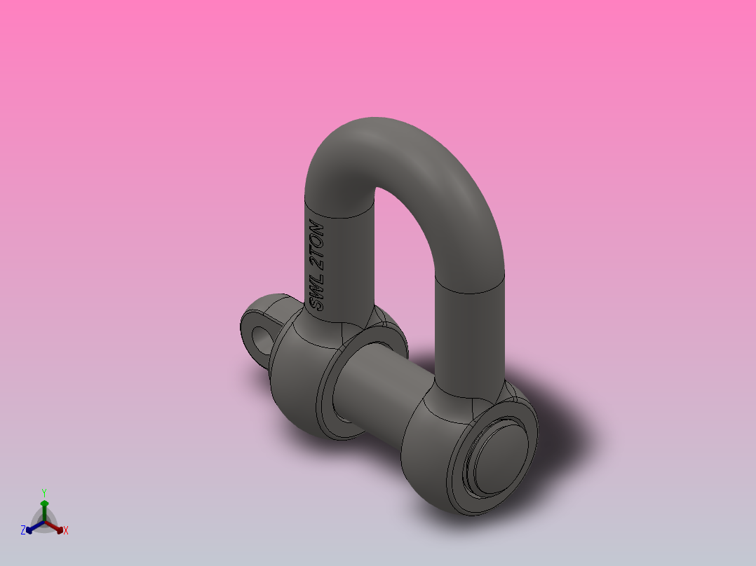 2T D提升卸扣和销正等轴测图