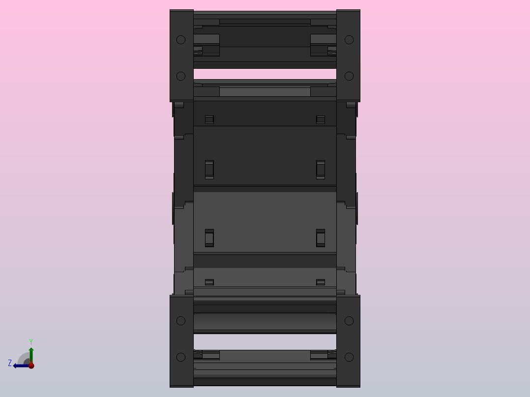 弯曲半径100内高45两侧打开型封闭式拖链_DMD45CD-45-100-100R-30右视图