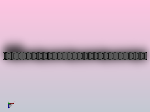 弯曲半径100内高45两侧打开型封闭式拖链_DMD45CD-45-100-100R-30俯视缩略图