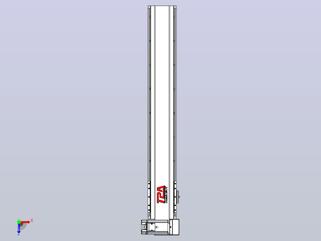 皮带直线轴半封闭可选导轨TPA-HNB-120D-110-L650-RU-C-P40-N3俯视图
