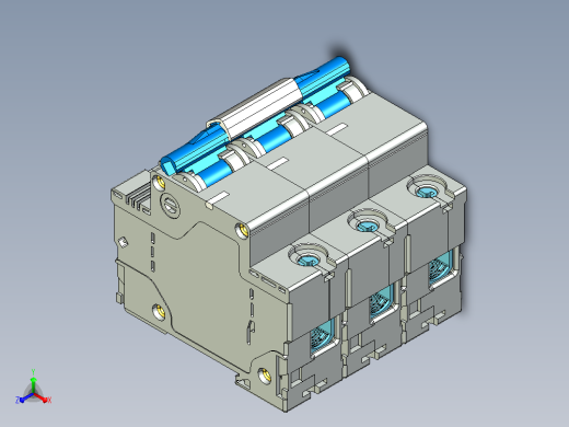DZ158-125 3P塑料外壳式断路器三维模型202307