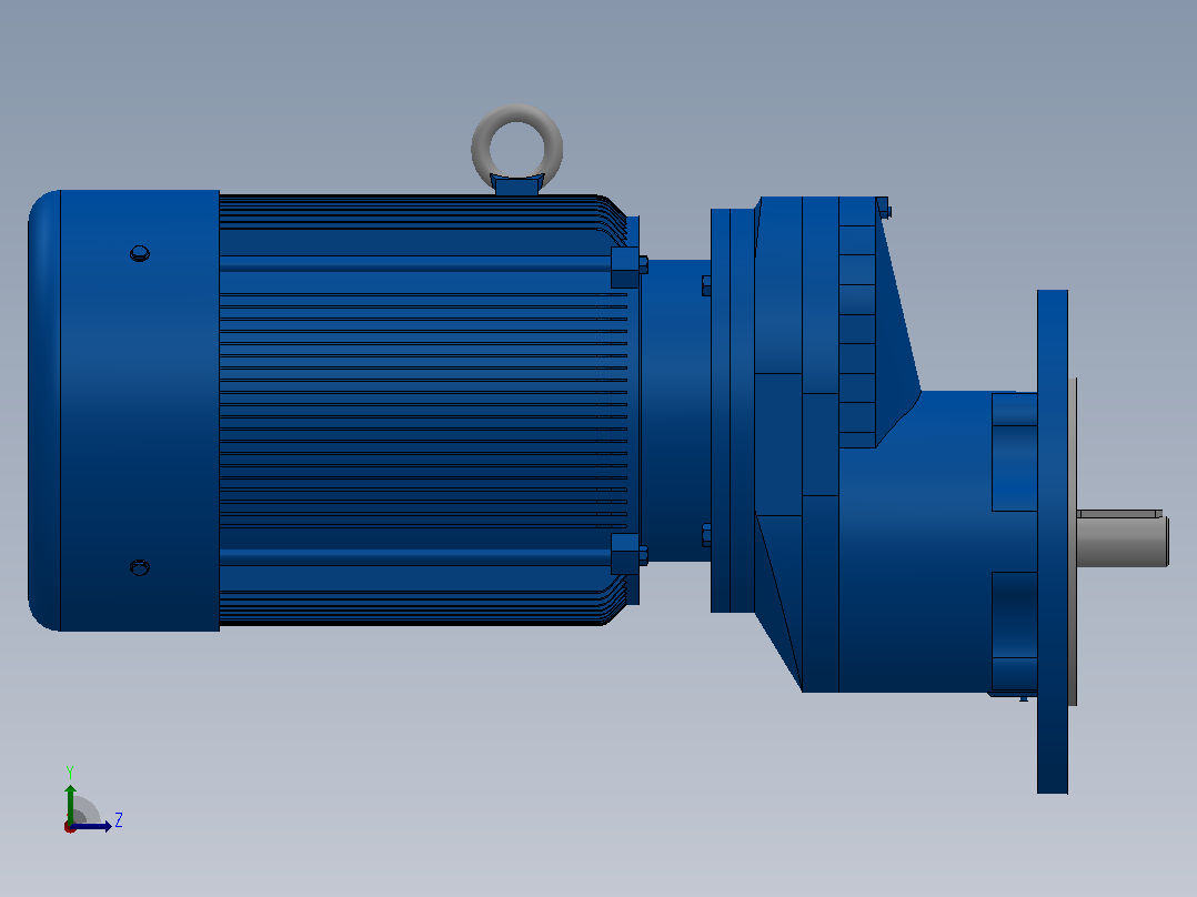 RXF57法兰轴伸式安装斜齿轮减速机RX57-Y0.75-4P-80-M1-0°-Φ200 (1)左视图