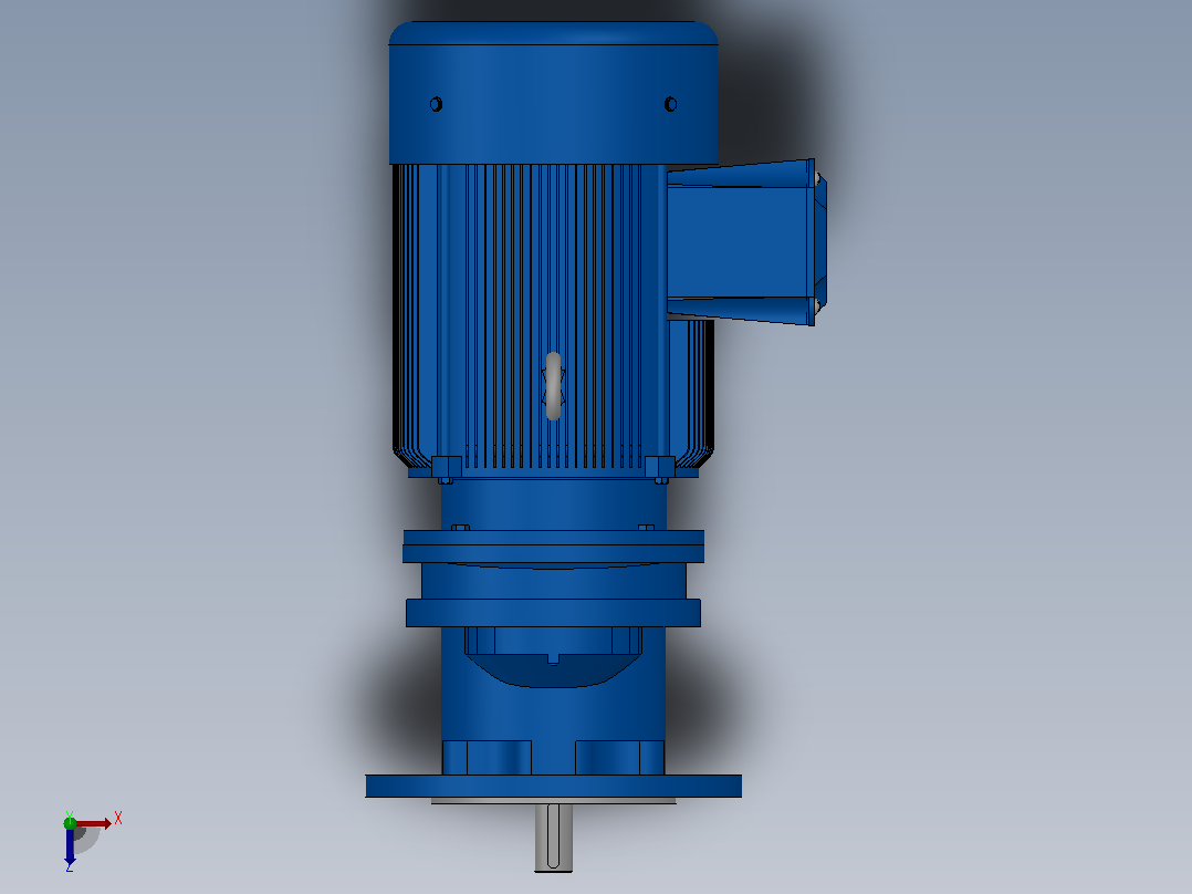 RXF57法兰轴伸式安装斜齿轮减速机RX57-Y0.75-4P-80-M1-0°-Φ200 (1)俯视图