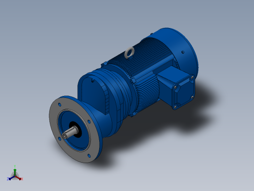 RXF57法兰轴伸式安装斜齿轮减速机RX57-Y0.75-4P-80-M1-0°-Φ200 (1)正等轴测缩略图