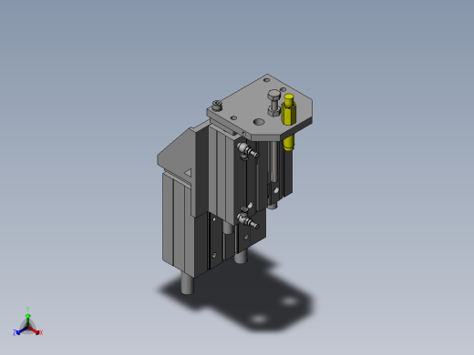 2级行程升降装置正等轴测缩略图