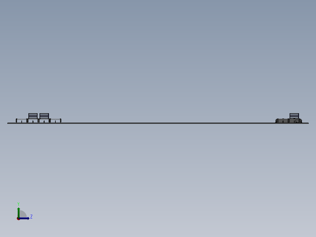 AGV小车（双工位左右滚筒式）sw18可编辑左视图