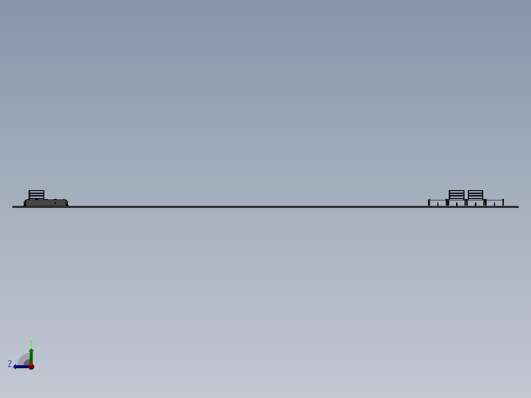 AGV小车（双工位左右滚筒式）sw18可编辑右视图