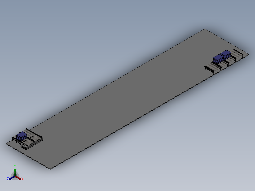 AGV小车（双工位左右滚筒式）sw18可编辑正等轴测图