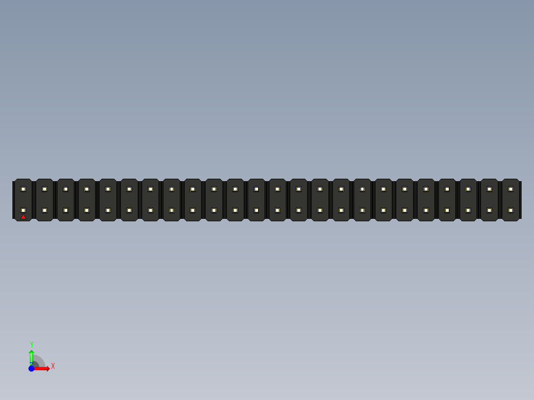 彩色公头100mil（2.54mm）系列-DS1021_black_2x24p_100mil_Type43_rev1.0前视图