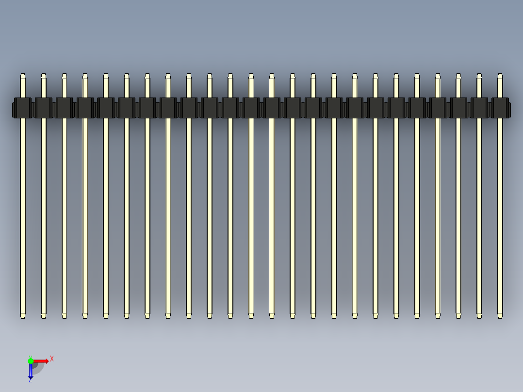 彩色公头100mil（2.54mm）系列-DS1021_black_2x24p_100mil_Type43_rev1.0俯视图