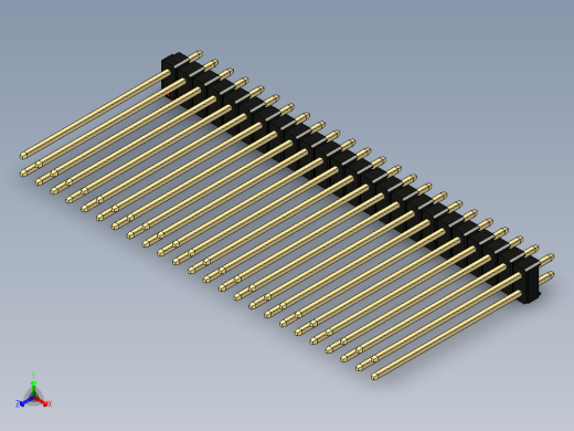 彩色公头100mil（2.54mm）系列-DS1021_black_2x24p_100mil_Type43_rev1.0正等轴测缩略图