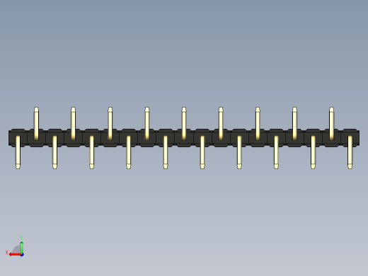 彩色公排针 100mil 2.54mm 系列-DS1022_black_19p_100mil_Type_SMT_R2_rev1.0后视缩略图