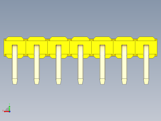 彩色公排针 100mil 2.54mm 系列-DS1022_yellow_1x07p_100mil_TypeD_rev1.0后视缩略图