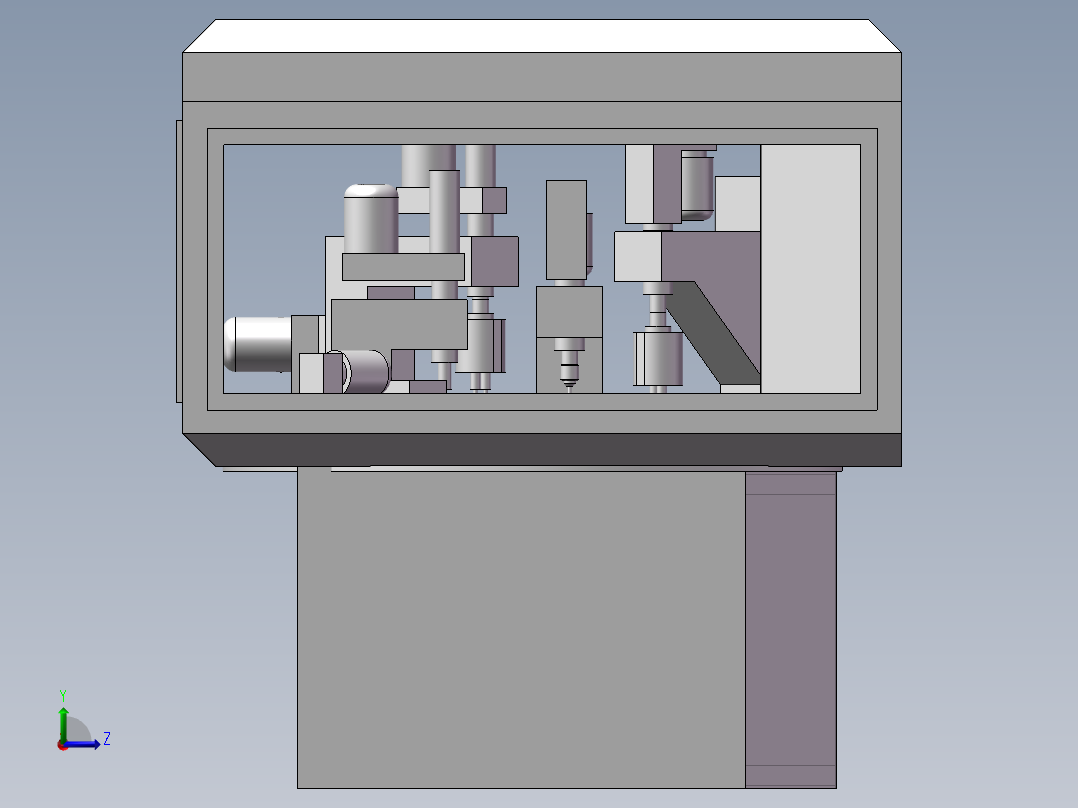 多工位钻孔攻丝机床左视图