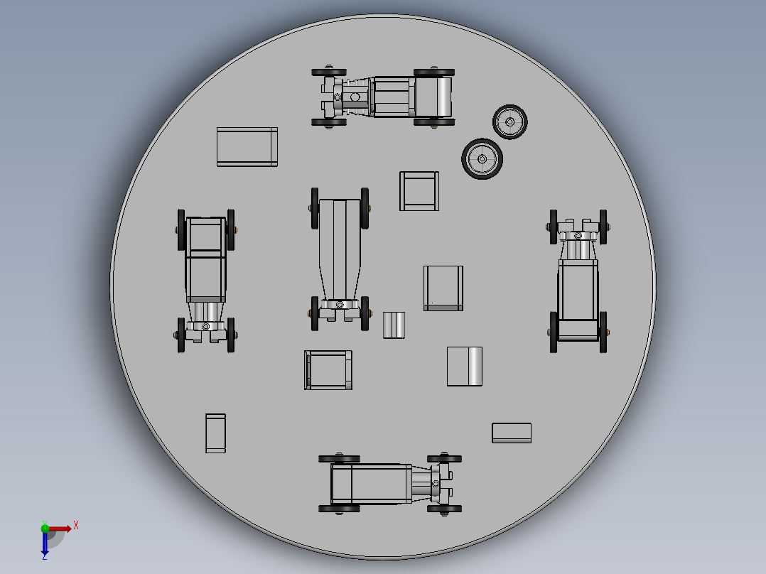 可互换汽车木制玩具CAD-SolidWorks-step格式俯视图