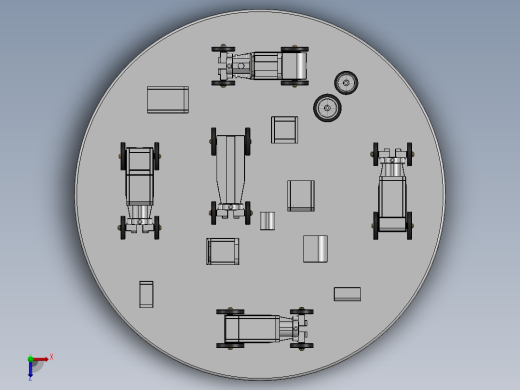 可互换汽车木制玩具CAD-SolidWorks-step格式俯视缩略图