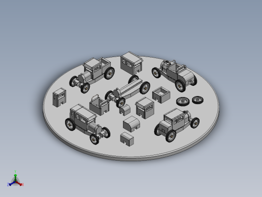 可互换汽车木制玩具CAD-SolidWorks-step格式正等轴测缩略图
