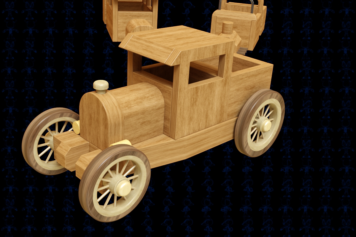 可互换汽车木制玩具CAD-SolidWorks-step格式
